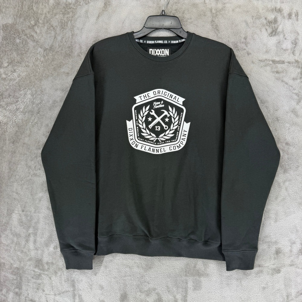 Dixxon Flannel‎ Co The Original Crest Black Crewneck Sweatshirt Mens Large L